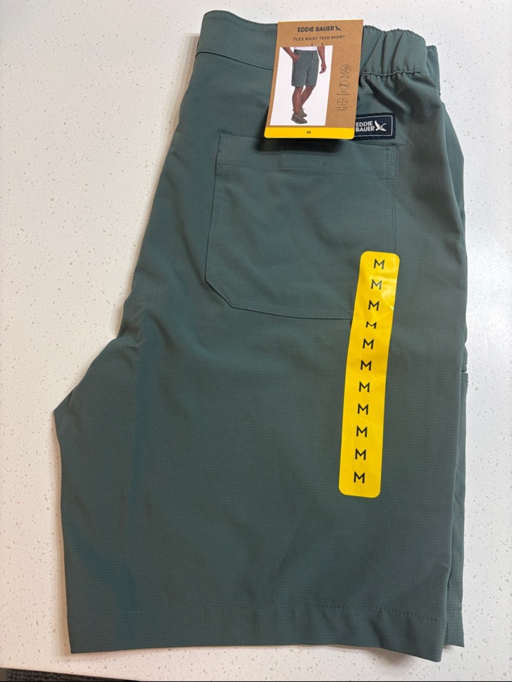 Eddie Bauer Flex Waist Tech Short - Size Medium - Green